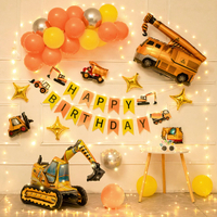 氣球派對 生日氣球 生日氣球 男孩2兩3三周歲汽車主題氣球寶寶兒童生日派對裝飾場景布置背景牆『cyd22418』