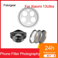 Fotorgear Professional Phone Filter For Xiaomi 13 Ultra 17mm Adapter Ring 75mm Macro Lens 67mm Sliver Phone Filter Photography