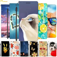 Leather Cases For Oneplus 8T 8 Luxury Wallet Cats Phone Bags Flip Cover Coque One Plus 10T 9RT Case Cute Painted Stand Fundas