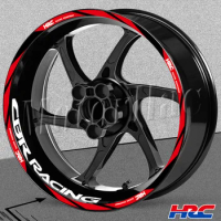 Motorcycle Wheel Sticker Stripe Rim Hub HRC Decal Accessories For Honda CBR 1100 CBR1000RR 600RR 125 650 500R 300R 250R