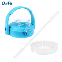 Quifit Wide Month Lid Flip-Flop for 2L 3.8L 2.5L 3.78L Water Bottle Cap with Straw
