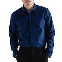 เสื้อเชิ้ตผู้ชายแขนยาว รุ่น QUIET LUXURY SHIRT LONG MEN SLIM HIDDEN BUTTON COLLAR ทรง DRESS SHIRT กร