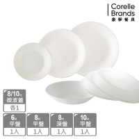 【美國康寧】CORELLE純白6件式餐盤組(F10)