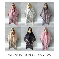Jumbo Series Valencia || Kerudung Segiempat Motif bahan Voal Premium || Hijab Persegi Motif Jumbo