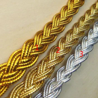 14Yards Gold Silver Light Gold Curve Lace Trim DIY Sewing Centipede Braided Lace Braided Ribbon Craft Party Decoration