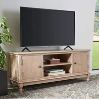 Ozark Sand Media Stand 2-Door 1-Shelf TV Console 50" Flatscreen Farmhouse Style Storage Cabinet 47.3" W x 15.8" D x 20" H