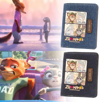 Cartoon Wallet, Anime Themed Coin Purse - Zootopia Inspired Fabric Design With Card Slots, T0E8