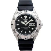 SEIKO精工 SNZB33J2手錶 日本製 潛水計時 夜光 黑面 自動上鍊 膠帶 機械錶 男錶