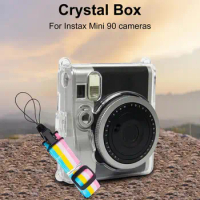 Transparent Crystal Case For Fujifilm Instax Mini 90 Camera Protective Cover For Instax Mini90 Shell Skin With Shoulder Strap