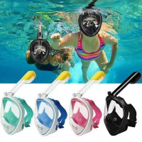 Masker Snorkling Snorkle Anak Full Face Kacamata Renang Scuba Diving Set With Mounting Action Camera