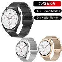 Smart Watch 1.43 inch Bluetooth 5.2 100+ Sport Heart Rate Blood Pressure Oxygen Monitor for HOTWAV H1 Xiaomi Redmi 9C Hisense A5