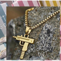 The Goats Dept Uzi Gold Necklace / kalung model replika mainan style skena stainless titanium pria w