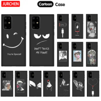 JURCHEN 3D Relief Silicone Phone Case For Samsung Galaxy S7 Edge S8 S9 S10 5G S10e J4 J6 J8 2018 Plus Lite TPU Matte Black Cover