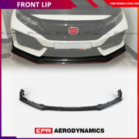 Front Lip Fit For Honda FK8 Civic Type-R OEM Carbon Fiber Front Lip Glossy Finish Bumper Splitter Kit