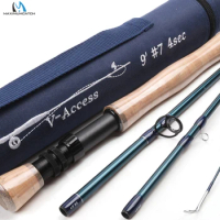 Maximumcatch V-access 3/4/5/6/7/8/9/10/12wt Fly Fishing Rod 8ft-9ft Carbon fiber Fast Action Fly Rod