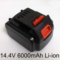 US 14.4V 6000mAh Rechargeable Li-ion battery pack for Black Decker cordless Electric drill screwdriver BL1514 DCB142