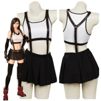 Final fantasy 7 remake Tifa Lockhart Cosplay Costumes Top Skirt Two-piece Swimsuit Halloween Carnival Suit