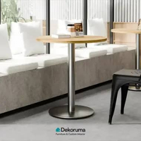 Dekoruma VALTRI Permukaan Meja Bulat 70CM / Top Table MDF Ruang Tamu / Papan Meja - Coklat Muda