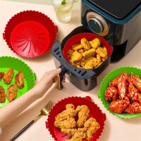 Air Fryer Silicone Basket Reusable Silicone Mold For Air Fryer Pot Oven Baking Tray Fried Chicken Mat Air Fryer Accessories