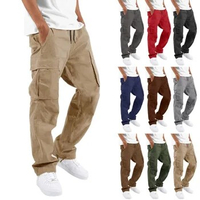 Men's Spring and Autumn New Cargo Pants Draw Rope Bundle Foot Multi-pocket Large Size Casual Pants