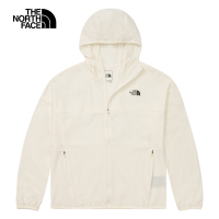 【The North Face 官方旗艦】北面女款白色防潑水防曬防風外套｜7WCP4HP