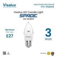Visalux Spade LED Candle Light 3W 5W E14 E27 Warm White 3000K - Lampu Bohlam Lilin Cahaya Kuning 3W 