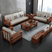 沙發 沙發椅 胡桃木實木沙發客廳儲物轉角貴妃沙發床新中式簡約小戶型沙發
