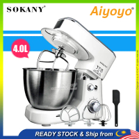 SOKANY 6 Speed Stand Mixer 4L Stainless Steel Bowl Mesin Pengadun Tepung Cream Egg Whisk Blender Cak