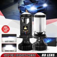 H4 LED Projector Super Bright Car Headlight Bulbs Bi LED Lens Projector H4 Mini Projector Lens Headl