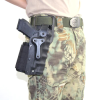 Airsoft Thigh Puttee Leg Gun Holster for Glock 17 19 Beretta M9 M92 H&amp;K USP Colt 1911 Flashligh Bearing Pistol Belt Case Pouch
