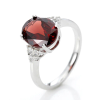 【BRILLMOND JEWELRY】2克拉 天然紅寶石榴石戒(天然寶石2克拉)