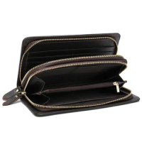 Men's wallet long wallet wallet leather first layer cowhide wallet men's zipper youth business clutch J42