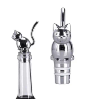 Cat Wine Bottle Stopper Alloy Decorative Novelty Barware Tool Bar Accessories Wine Bottle Sealer Saver with Gift Packaging