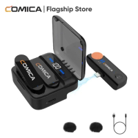 Comica Vimo S 2.4G Compact Wireless Lapel Microphone with Charging Case for iPhone 15 Android phone