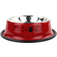 Dog Food Bowl Stainless Steel Slip-proof Cat Bowls 18cm/7.08inch Dog And Cat Supplies For Dry Food Wet Food Snacks Water For