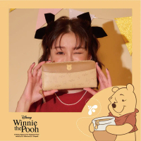 【OUTDOOR】迪士尼Disney-小熊維尼拉鍊長夾-米 ODDY23H02BG