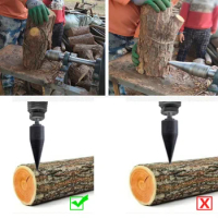 Punch Machine Woodworking Cleave Drill Driver Hand Conical Firewood Splitter Cone Fire 1pcs Split Wood Tools 32mm/42mm