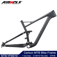 Airwolf T1000 Carbon Full Suspension MTB Frame PF30 Carbon Mountain Bicycle Frame Full Carbon Suspension Bicycle Frameset 29er