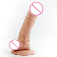 Thierry Realistic Flexible Erotic Textured Dildos with Suction Cup Shaft testis Penis Dick Sex Toys For Women