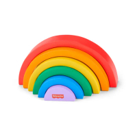 【Fisher price 費雪】木製彩虹疊疊樂(益智疊疊樂/匯樂感統玩具/兒童玩具/彌月禮/啟蒙玩具)