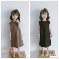 🍓  童裝 女童 洋裝  夏季 韓版 小童 短袖 休閒 簡約 寬鬆 純棉 兒童 時尚洋氣 中長款 T恤裙