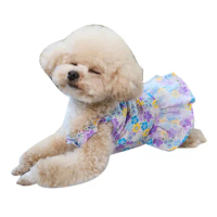 Printed Buckle Skirt Pet Clothes Dog Cat Corgi Clothing Teddy Bear Small Pet Cute Thin Section Breathable Clothes
