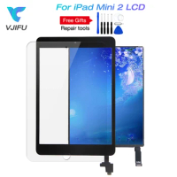 Display For iPad Mini 2 A1489 A1490 A1491 Mini2 LCD Digitizer +Touch Screen + Home Button+IC CHIP+tempered Glass+stickers