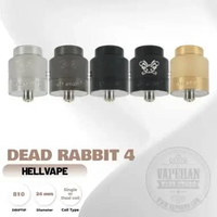 Atomizer Vape Hellvape Dead Rabbit V4 RDA 24MM Authentic By Hellvape BLACK WITH LOGO