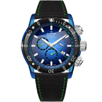 【EDOX 伊度】Sharkman I Limited Edition 潛水三眼計時手錶-46mm 送禮 禮物 推薦(E10221.357BU.BUV)