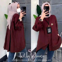 kemeja katun Rayon tuwil Baju atasan panjang muslim wanita dewasa remaja kekinian size XS S M L XL