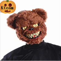 2018 New Hot Sale Funny Scary Killer Teddy Bear Mask Adult Evil Psycho Halloween Costume Fancy Dress Plastic Bear Face Mask Toys