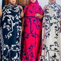 Africa Fashion Blogger Recommend 2021 printed Silk Kaftan Maxi dresses Loose Summer Beach Bohemian kaftan long dress for lady