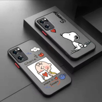 Cartoon S-Snoopyes For OPPO A98 A96 A94 A78 A77 A76 A74 A72 A57 A56 A55 A53 Frosted Translucent Hard Phone Case