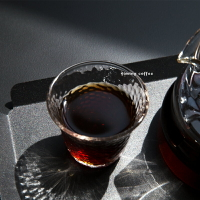 日系風錘目紋玻璃茶杯意式濃縮Espresso咖啡手沖分享小酒杯100ml